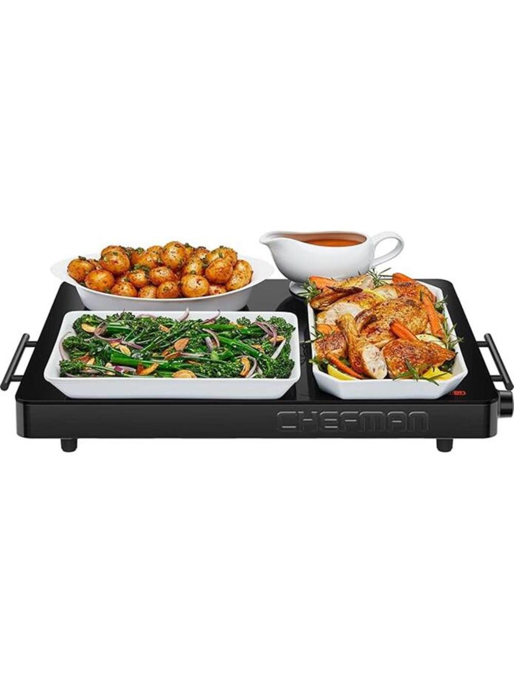 Chefman XL Family-Sized Glass Top Warming Tray